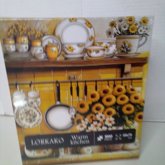 Lorkako 1000 Piece Puzzle Sunflowers Warm Kitchen Jigsaw Puzzle - Picture 2 of 7